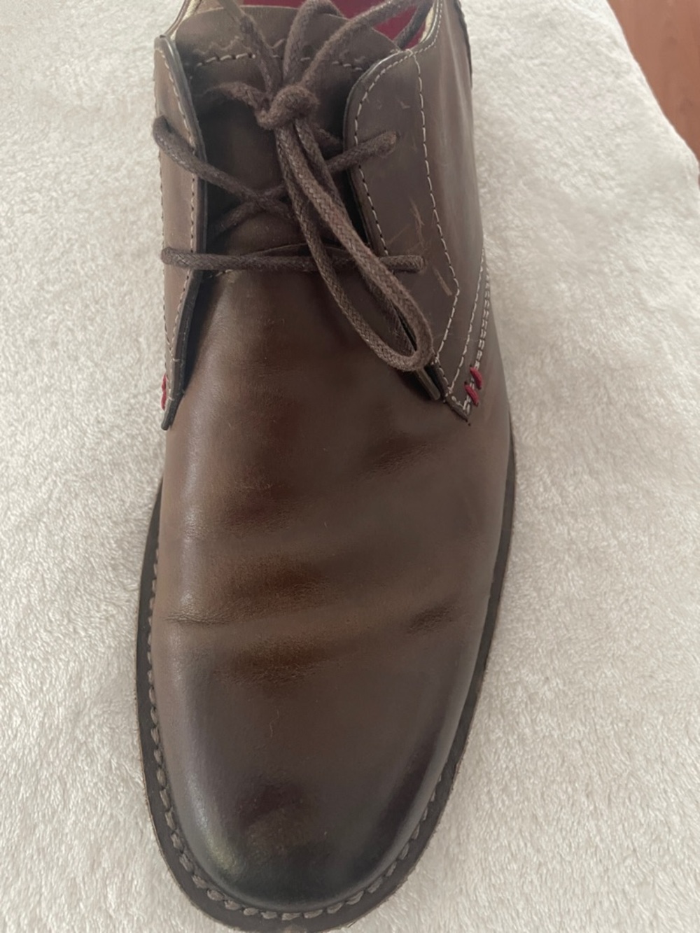 Original Penguin Men's Dark Brown Leather Lace-Up Oxfords - Picture 8 of 13